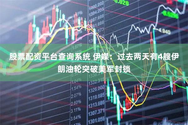 股票配资平台查询系统 伊媒：过去两天有4艘伊朗油轮突破美军封锁